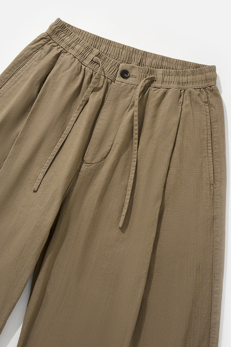 DAXUEN black wide-leg linen pants