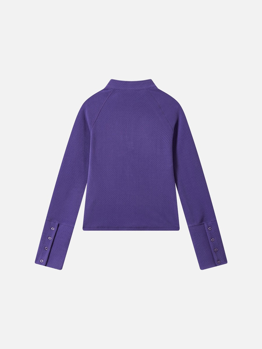 Textured Slim-Fit Half-Zip Athletic Top