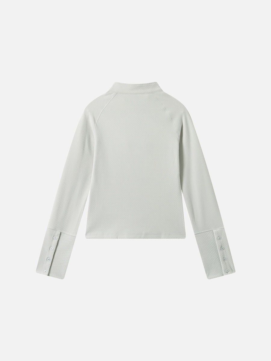 Textured Slim-Fit Half-Zip Athletic Top