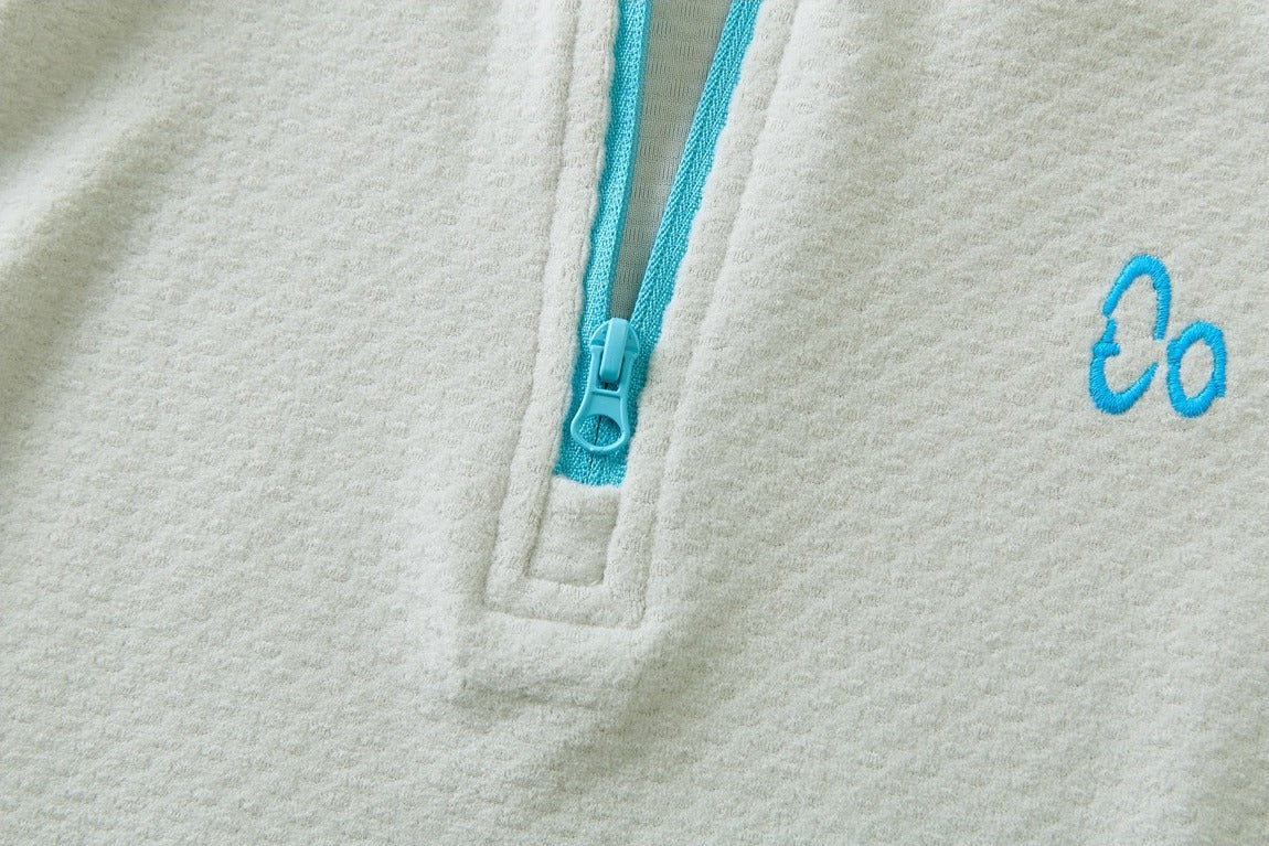 Textured Slim-Fit Half-Zip Athletic Top