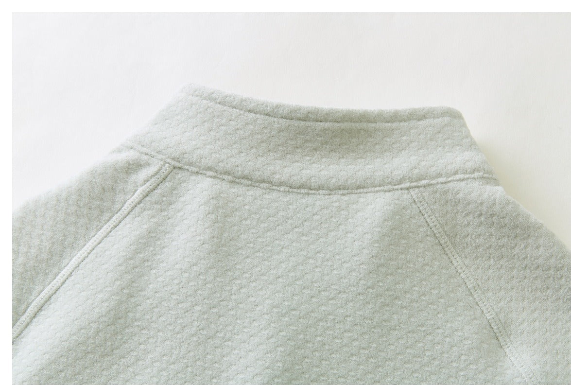 Textured Slim-Fit Half-Zip Athletic Top