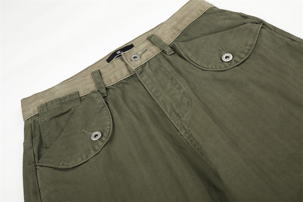 Textured Wide-Leg Trousers with Contrasting Waistband