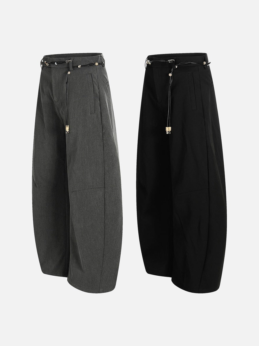 DAXUEN Wide-leg loose-fit trousers with decorative belt