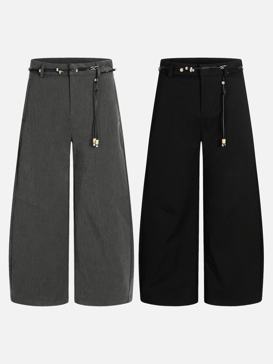DAXUEN Wide-leg loose-fit trousers with decorative belt