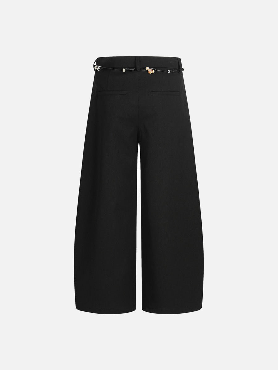 DAXUEN Wide-leg loose-fit trousers with decorative belt