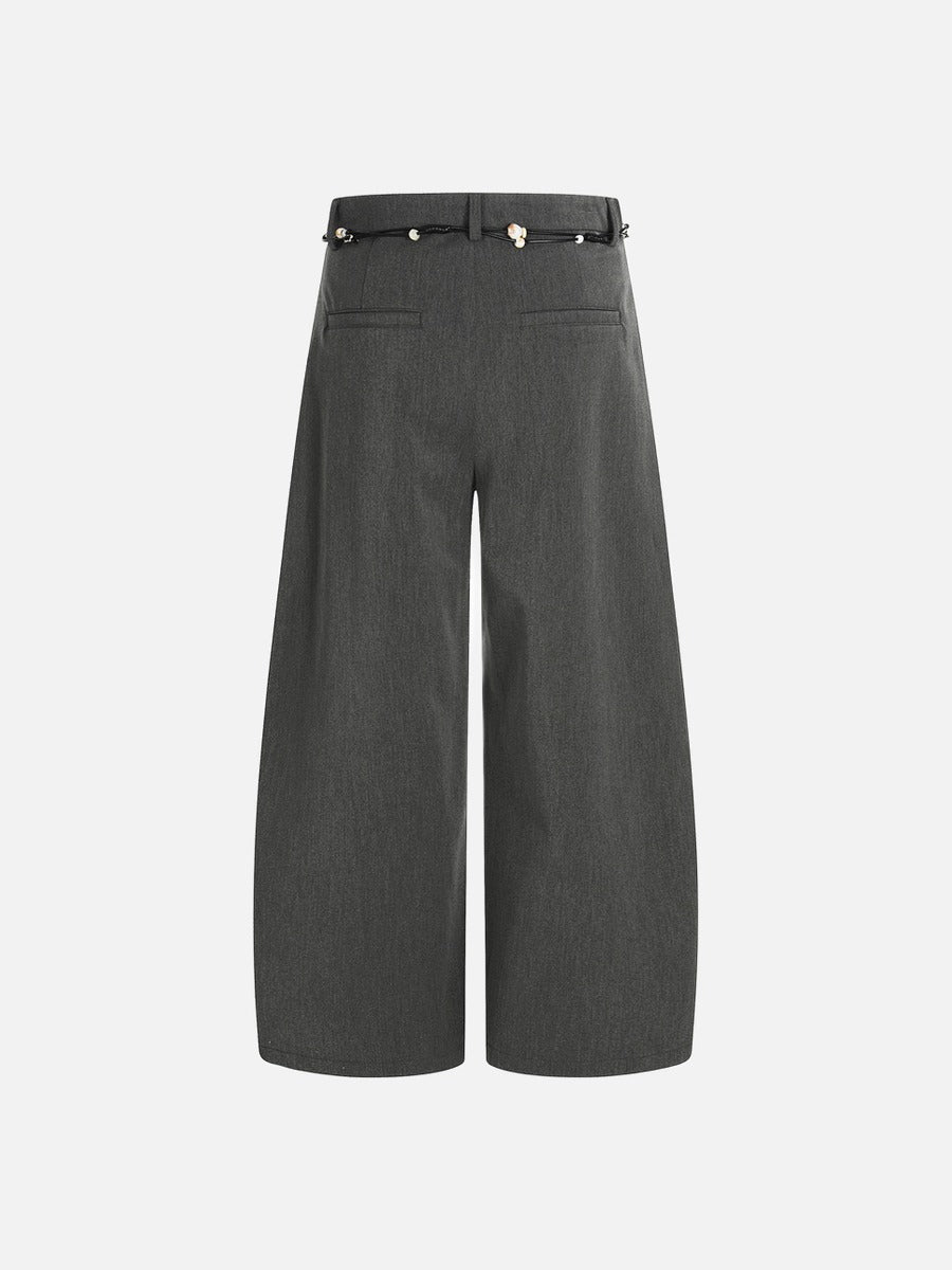DAXUEN Wide-leg loose-fit trousers with decorative belt