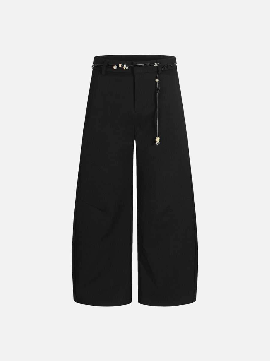 DAXUEN Wide-leg loose-fit trousers with decorative belt