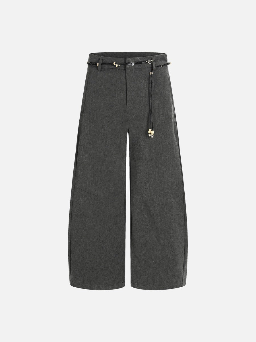 DAXUEN Wide-leg loose-fit trousers with decorative belt