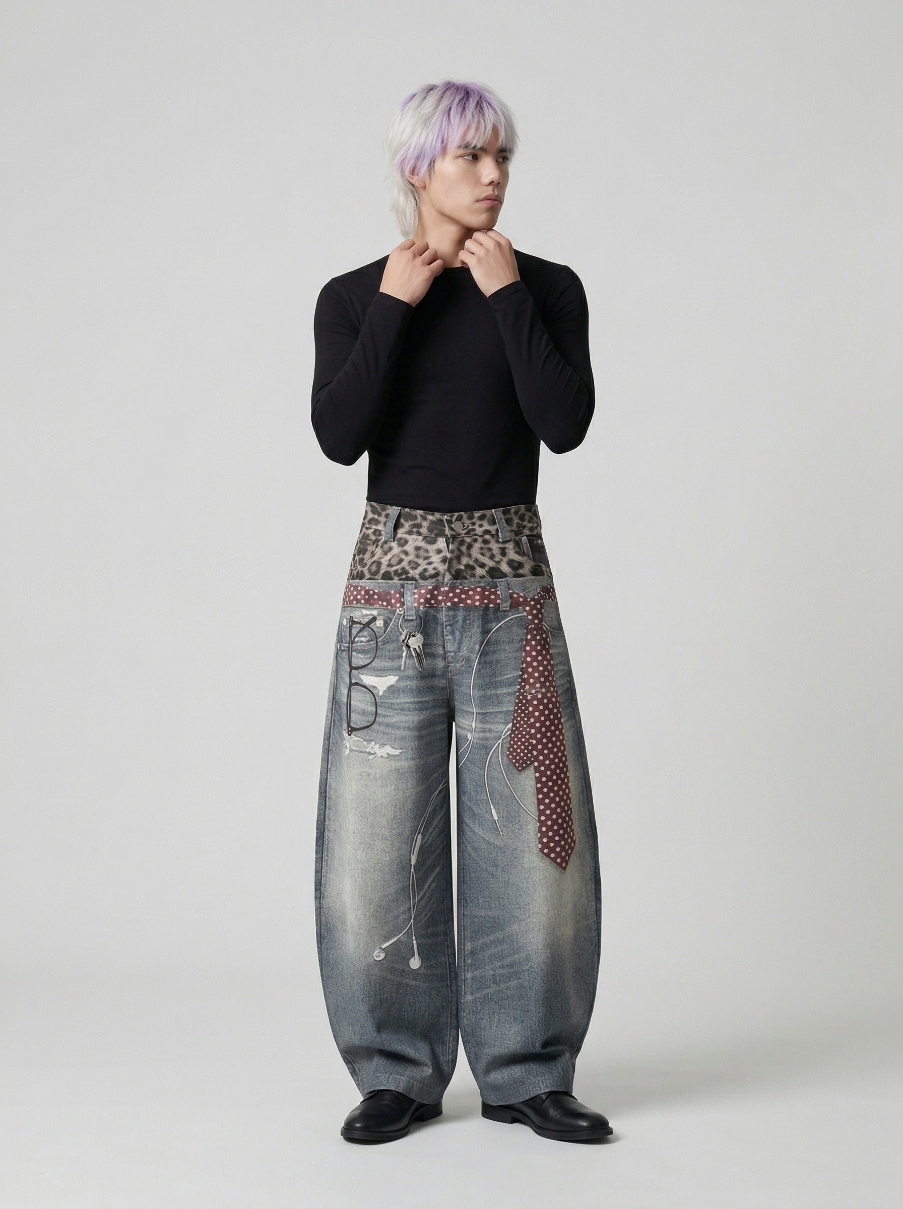 Trompe-l'Oeil High-Waisted Jeans
