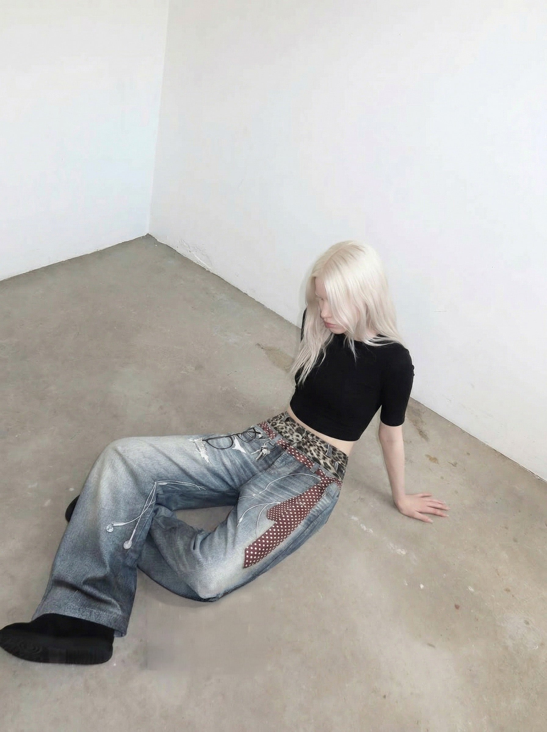Trompe-l'Oeil High-Waisted Jeans