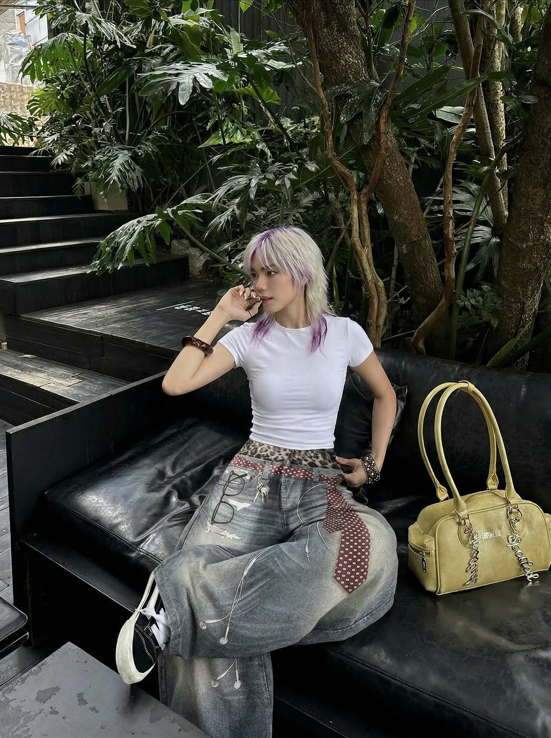 Trompe-l'Oeil High-Waisted Jeans