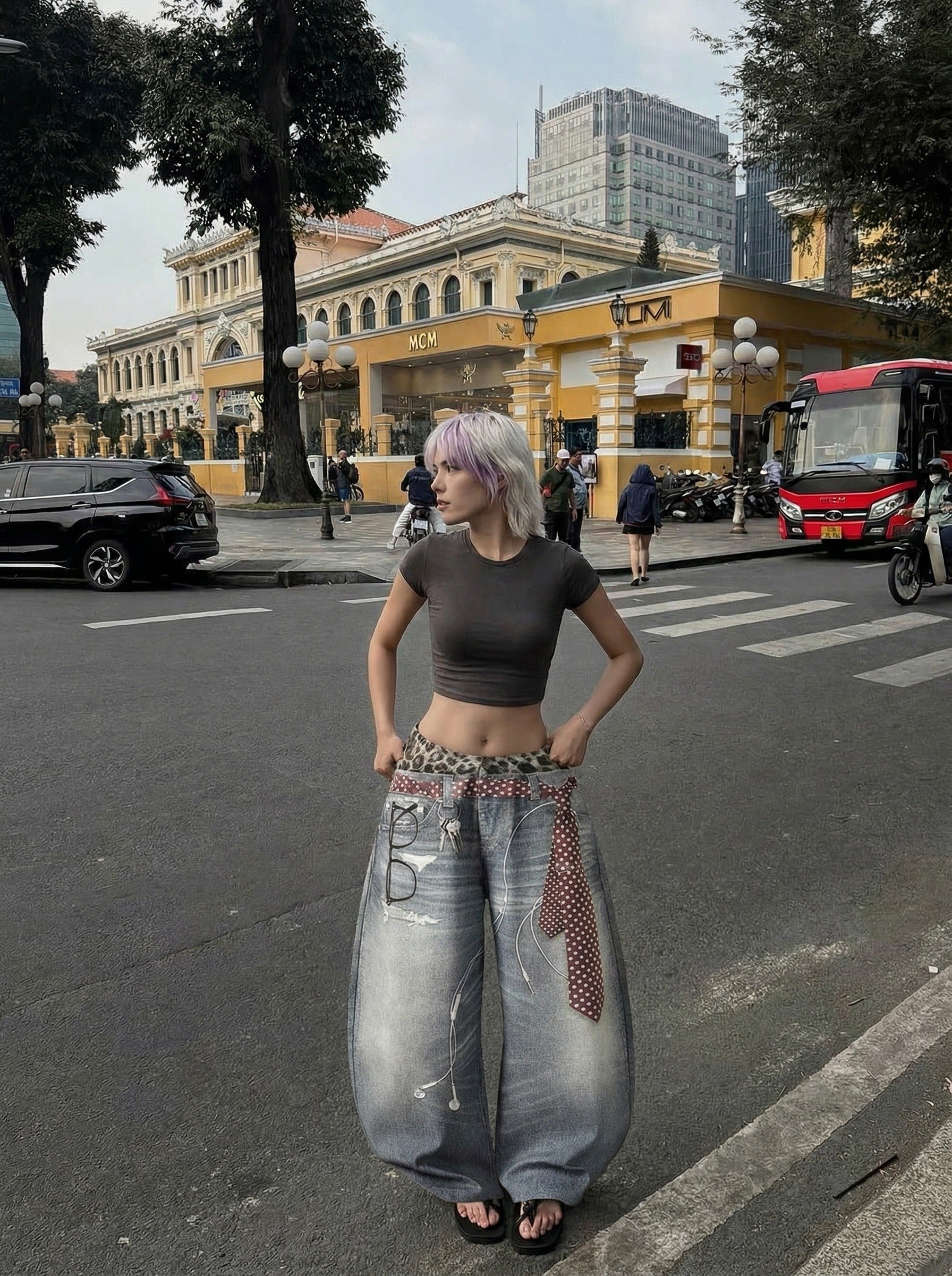 Trompe-l'Oeil High-Waisted Jeans