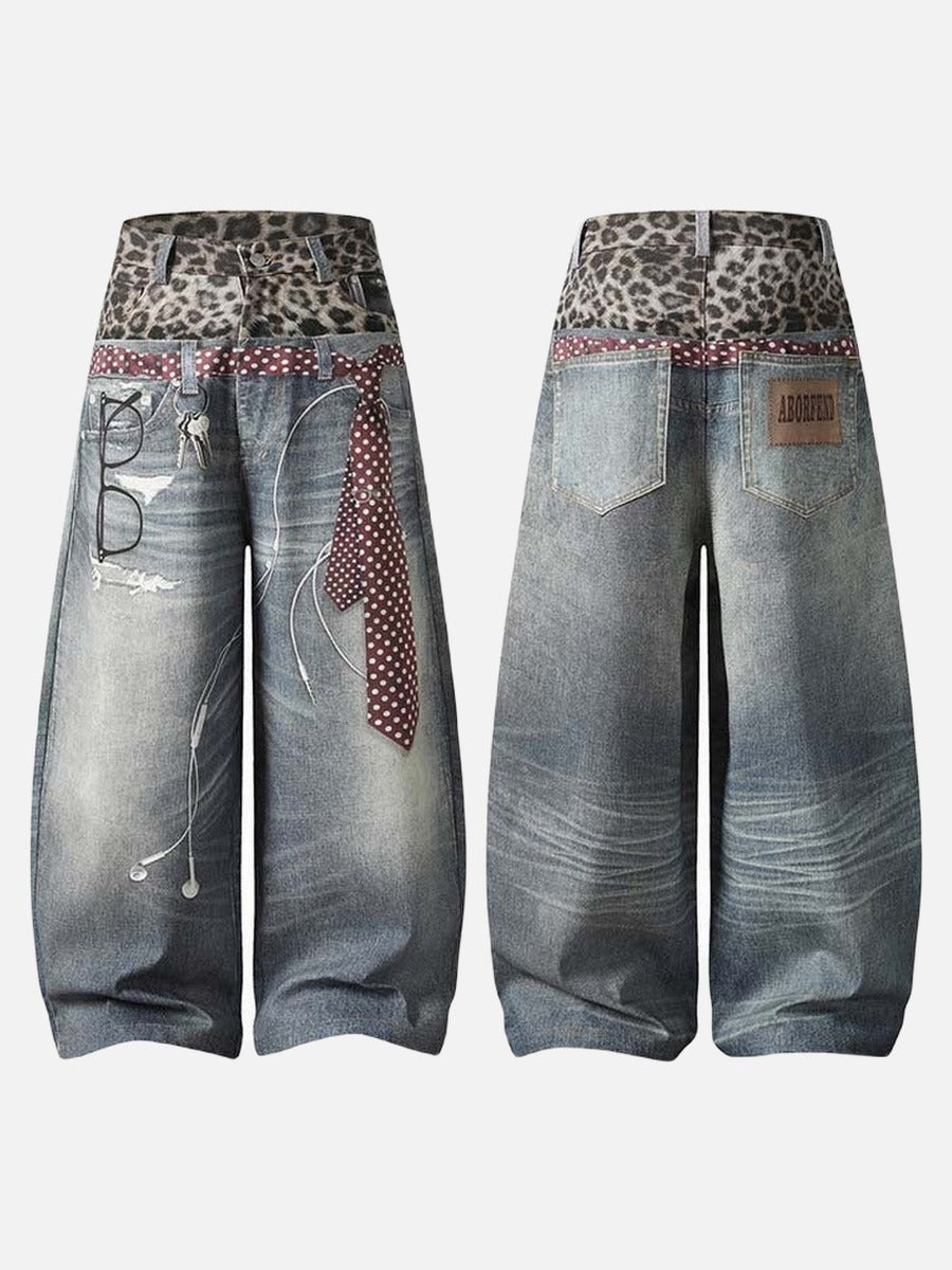 Trompe-l'Oeil High-Waisted Jeans