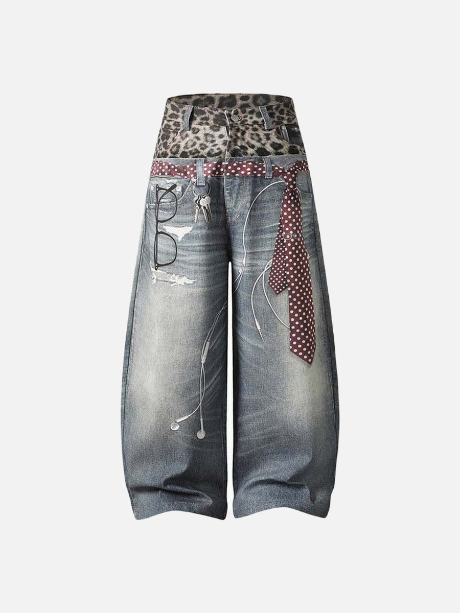 Trompe-l'Oeil High-Waisted Jeans