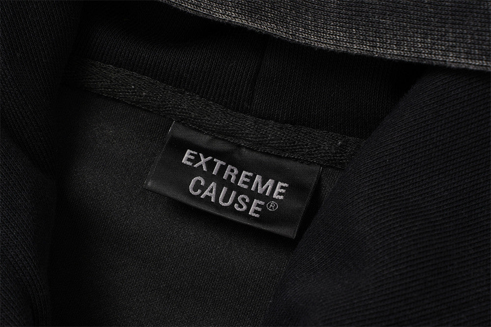 DAXUEN grey and charcoal two-tone acid-wash oversized hoodie
