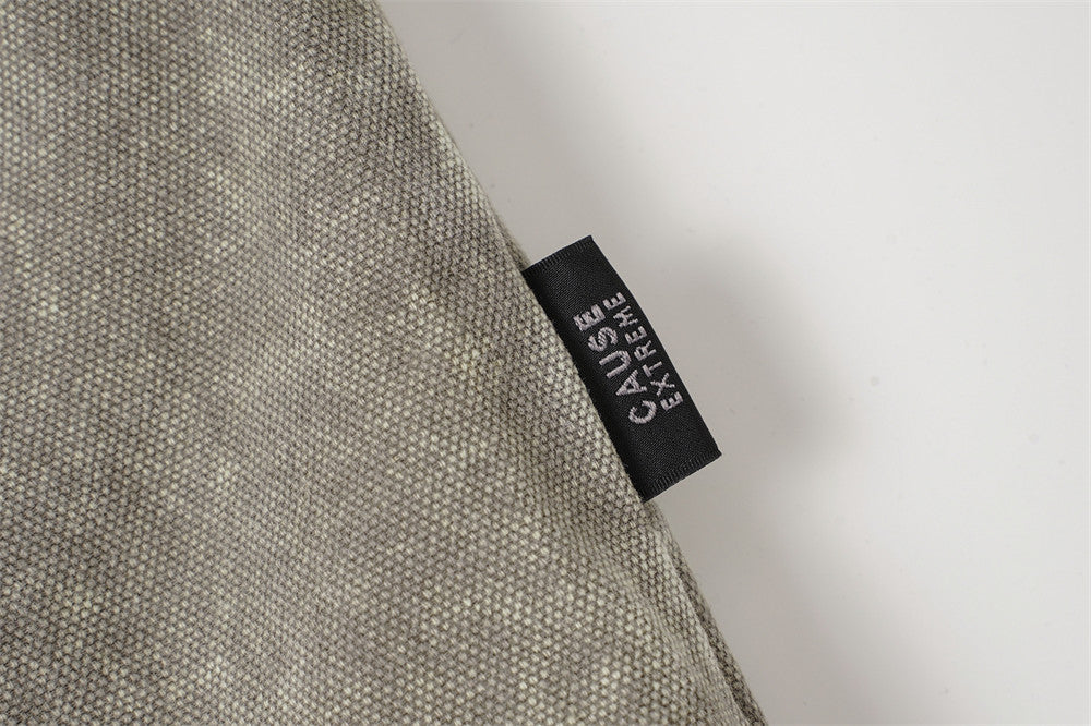 DAXUEN grey and charcoal two-tone acid-wash oversized hoodie