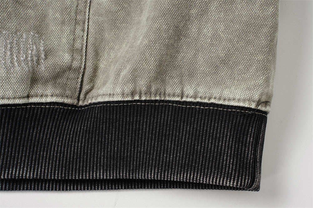 DAXUEN grey and charcoal two-tone acid-wash oversized hoodie