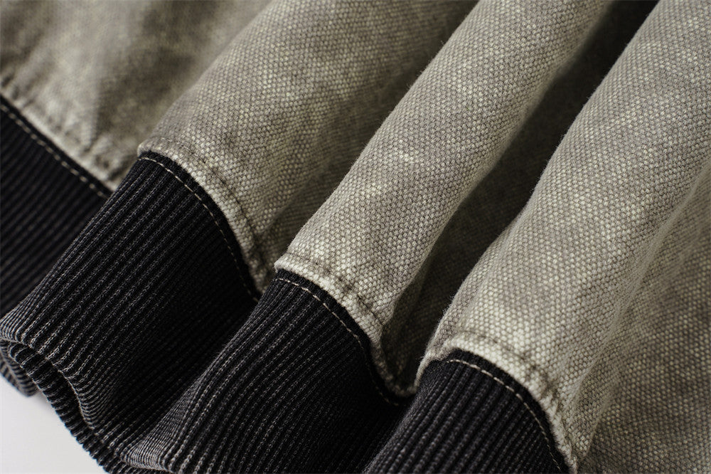 DAXUEN grey and charcoal two-tone acid-wash oversized hoodie