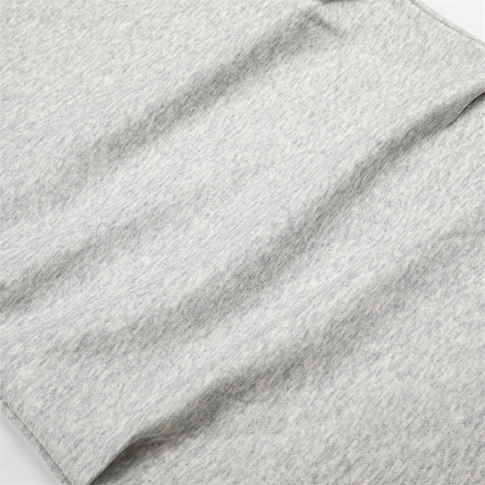 Two-Tone Wide-Leg Sweatpants with Number 8