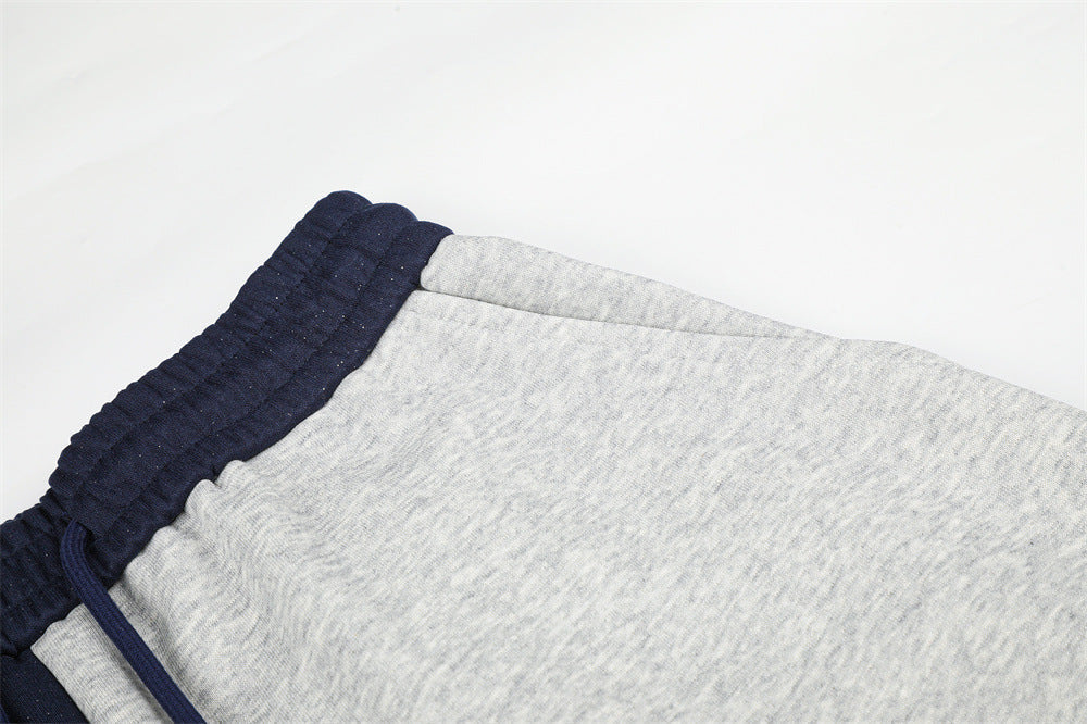 Two-Tone Wide-Leg Sweatpants with Number 8