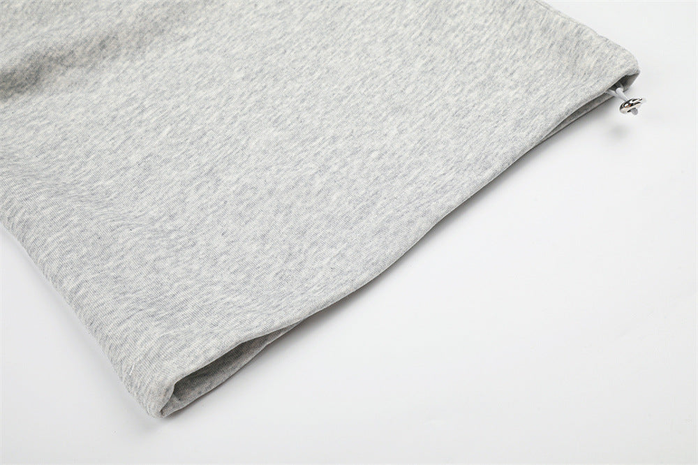 Two-Tone Wide-Leg Sweatpants with Number 8
