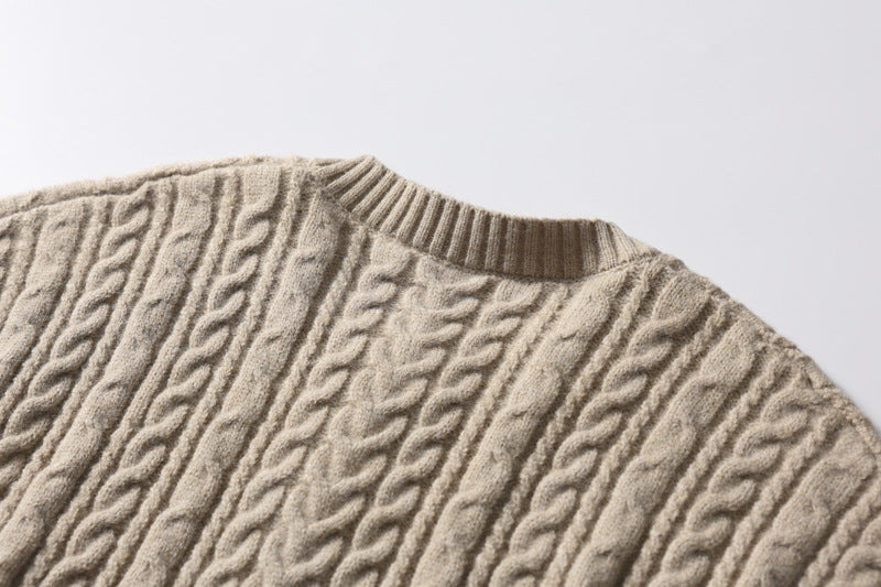 Vertical Cable Knit Black Cardigan Vest