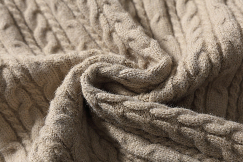 Vertical Cable Knit Black Cardigan Vest