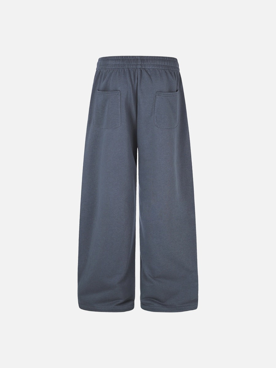 Vertical Script Print Dark Blue-Grey Sweatpants