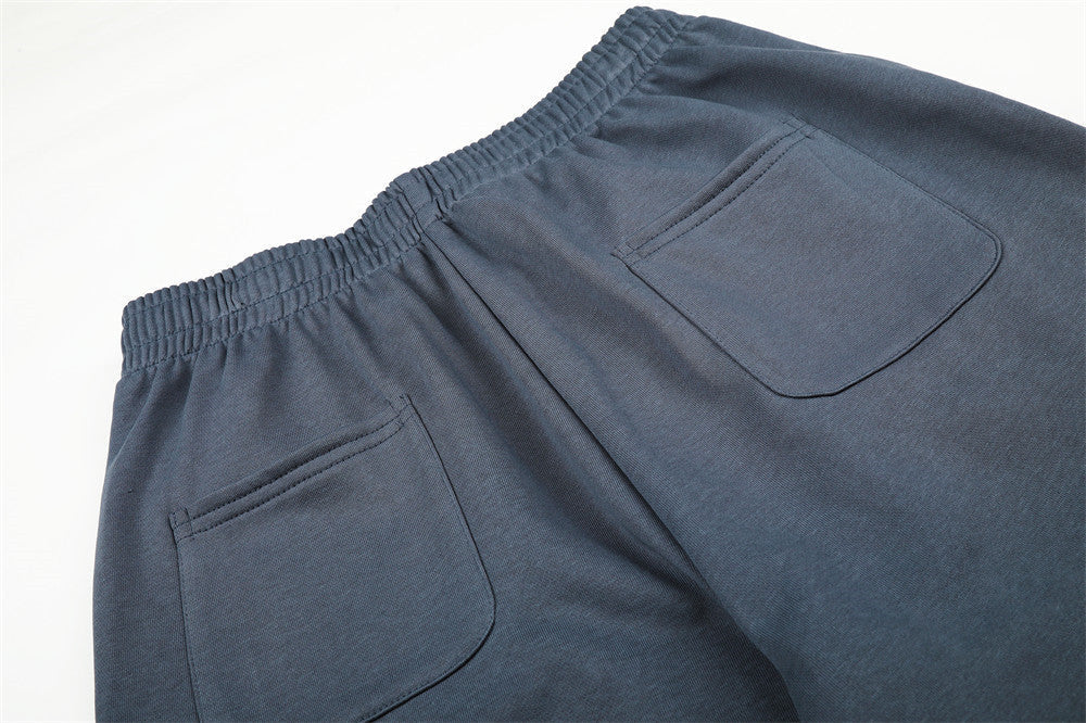 Vertical Script Print Dark Blue-Grey Sweatpants