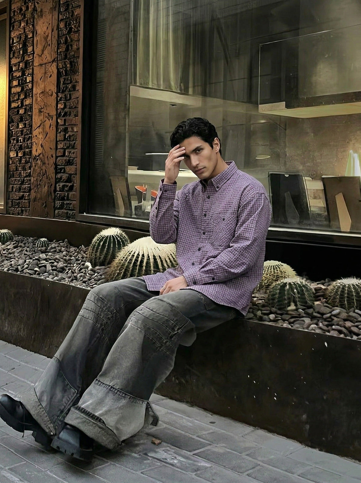 Vibe Grid Check Long Sleeve Shirt