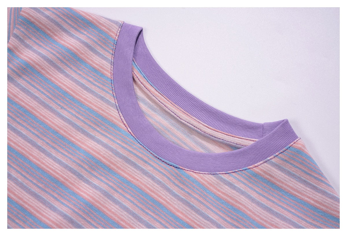 Vibrant Striped Slim-Fit Long Sleeve Top