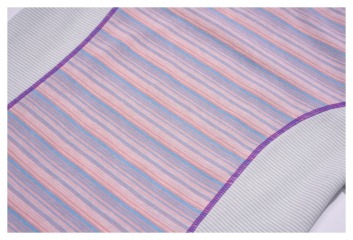 Vibrant Striped Slim-Fit Long Sleeve Top