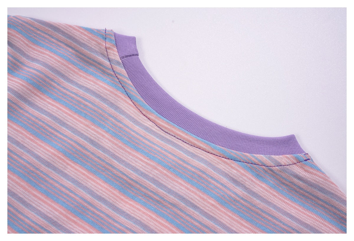 Vibrant Striped Slim-Fit Long Sleeve Top