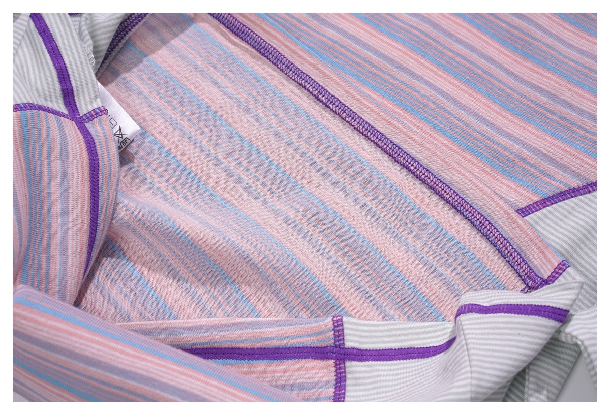Vibrant Striped Slim-Fit Long Sleeve Top