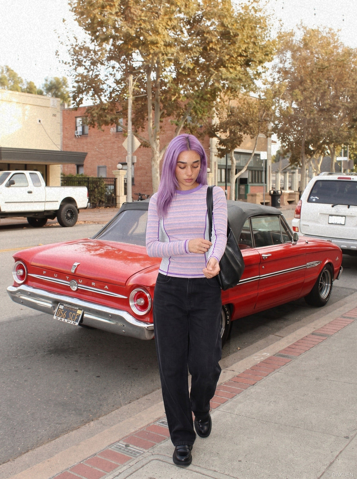 Vibrant Striped Slim-Fit Long Sleeve Top