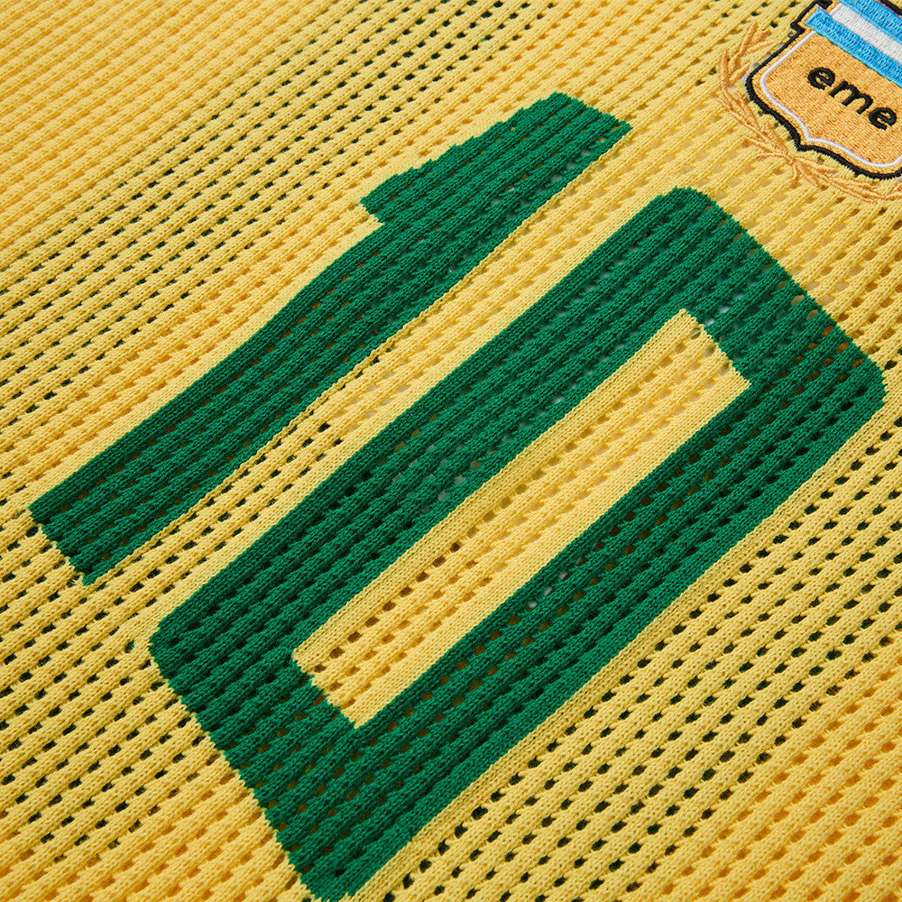 Vibrant Yellow Mesh Polo with Emblem 10