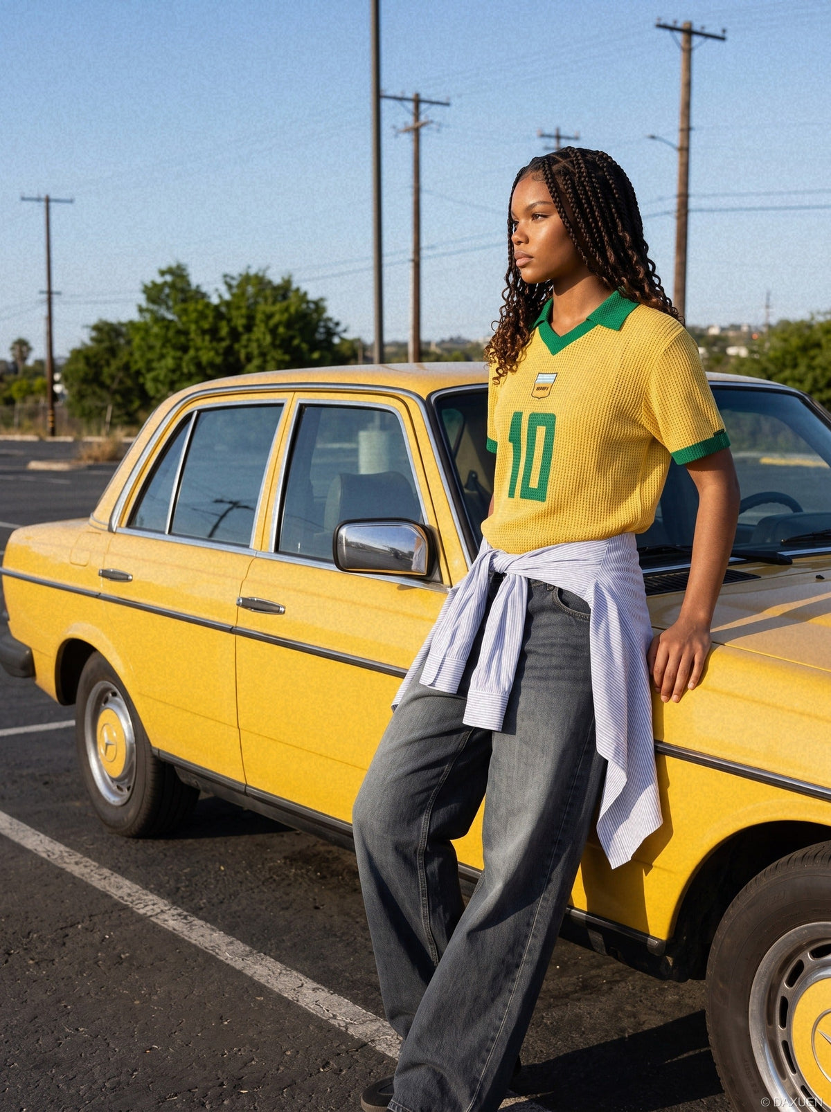 Vibrant Yellow Mesh Polo with Emblem 10