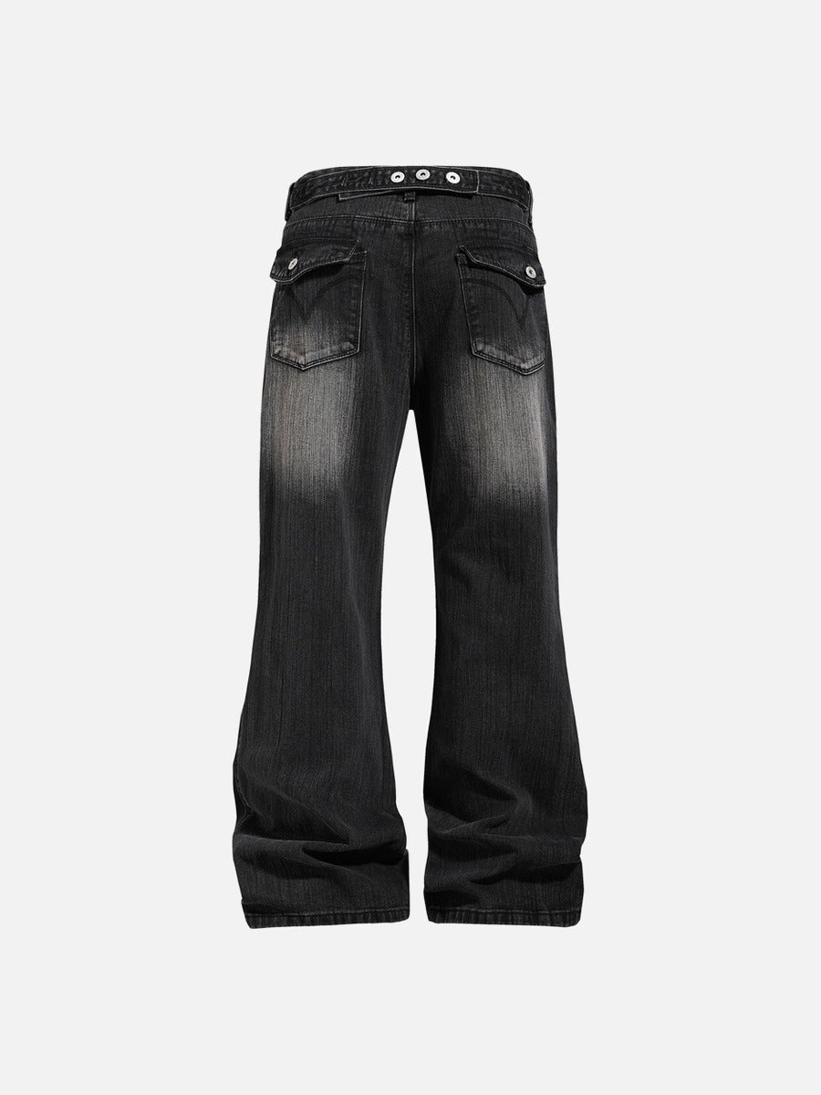 Vintage Flared Blue Denim Jeans