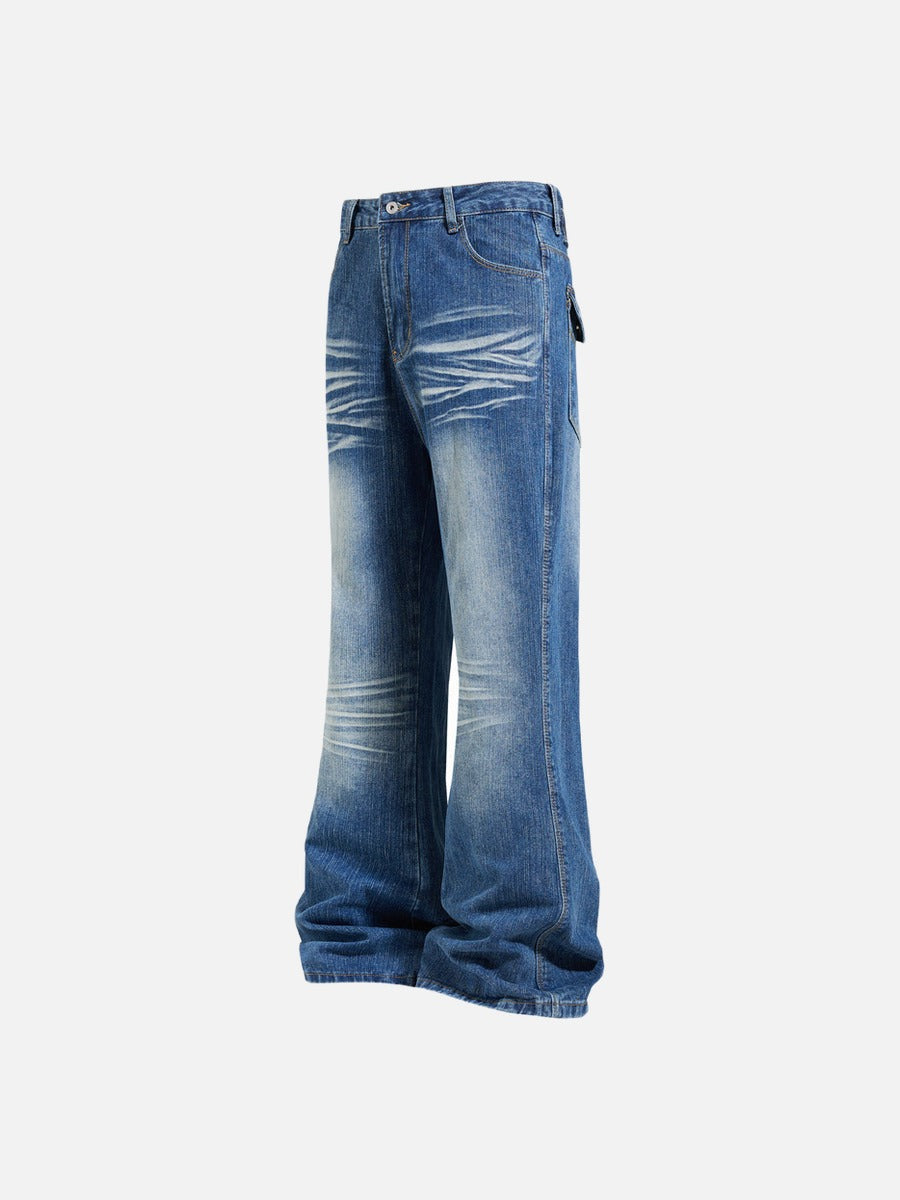 Vintage Flared Blue Denim Jeans