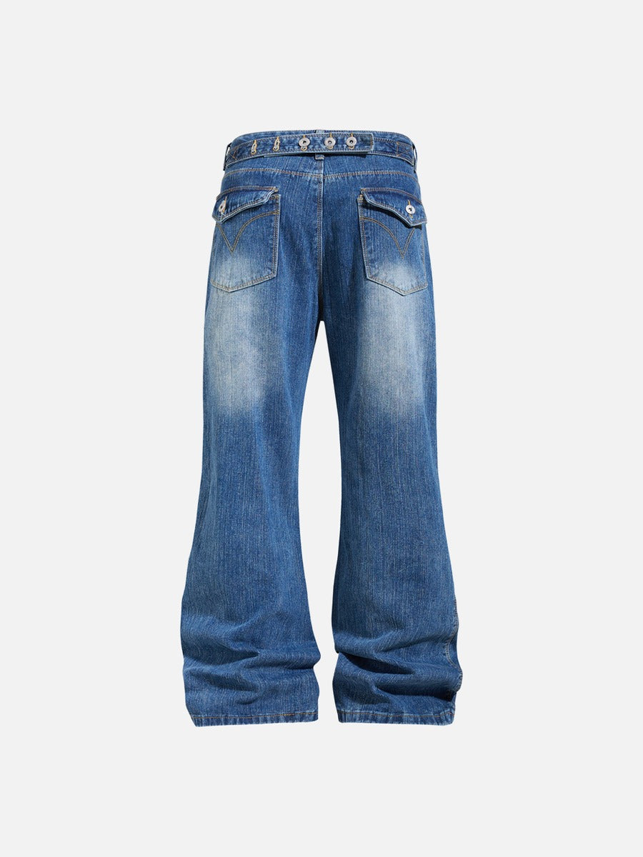 Vintage Flared Blue Denim Jeans