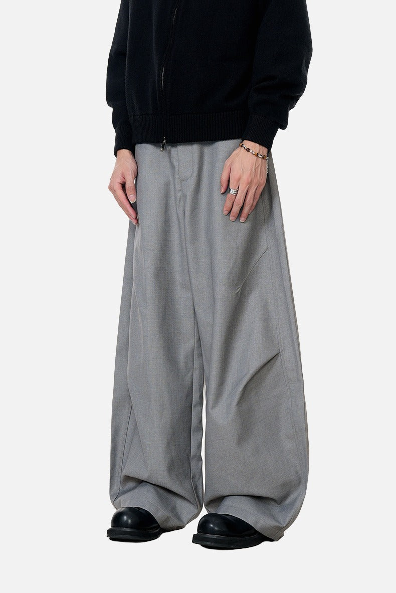 Voluminous Grey Wide-Leg Trousers