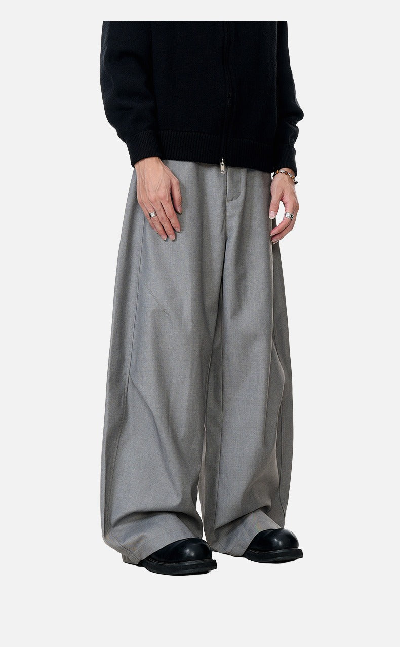 Voluminous Grey Wide-Leg Trousers