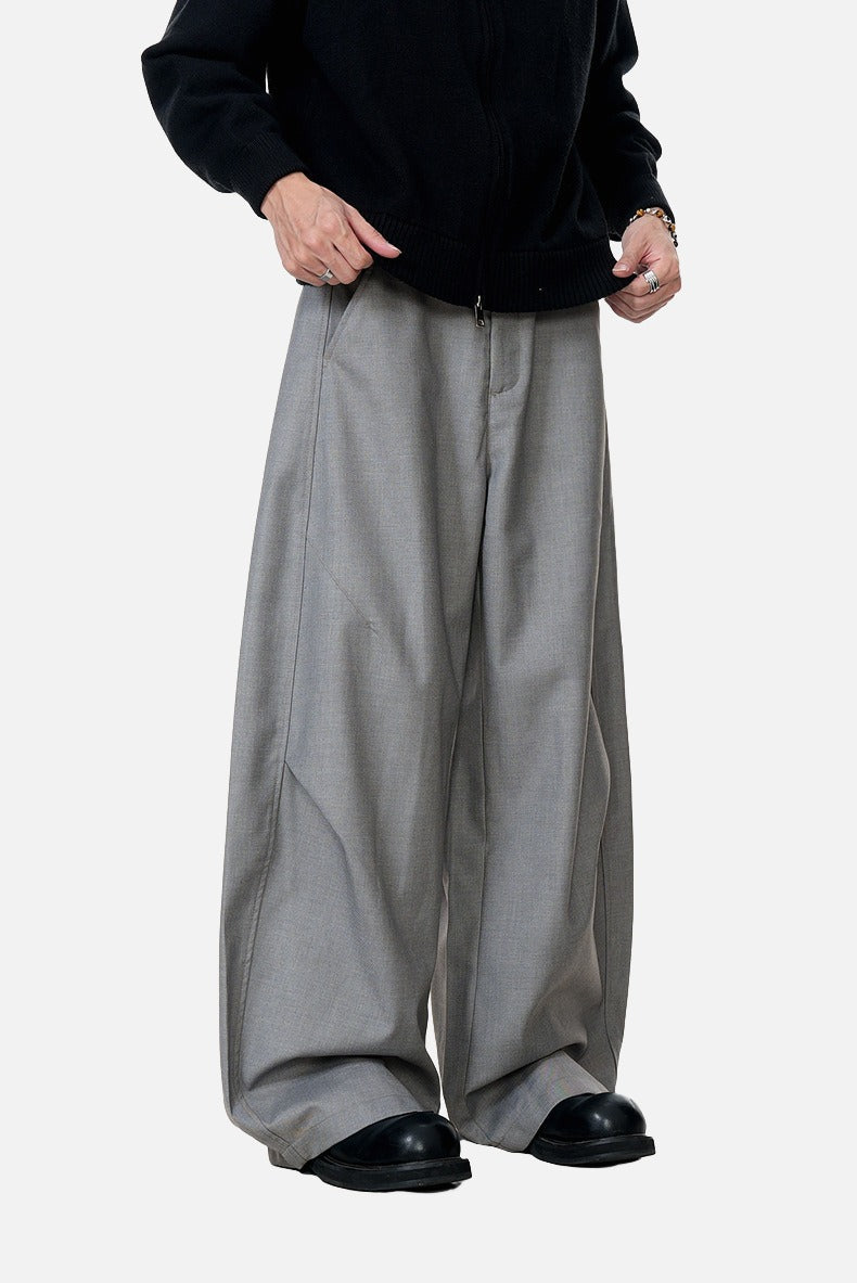 Voluminous Grey Wide-Leg Trousers
