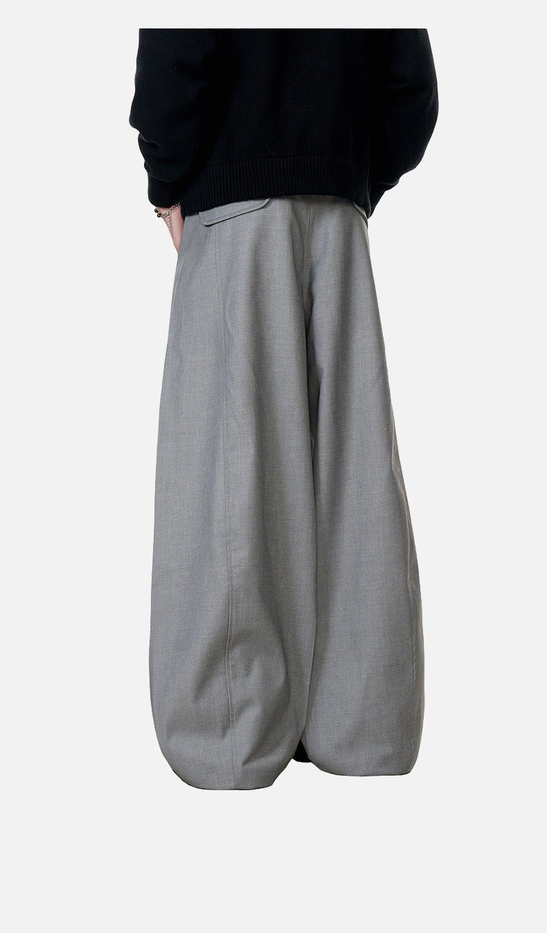 Voluminous Grey Wide-Leg Trousers