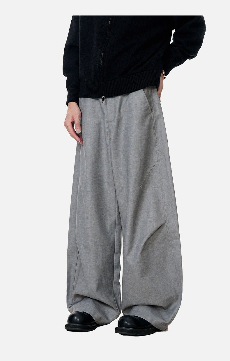 Voluminous Grey Wide-Leg Trousers