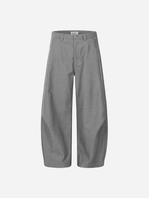 Voluminous Grey Wide-Leg Trousers - Grey / S