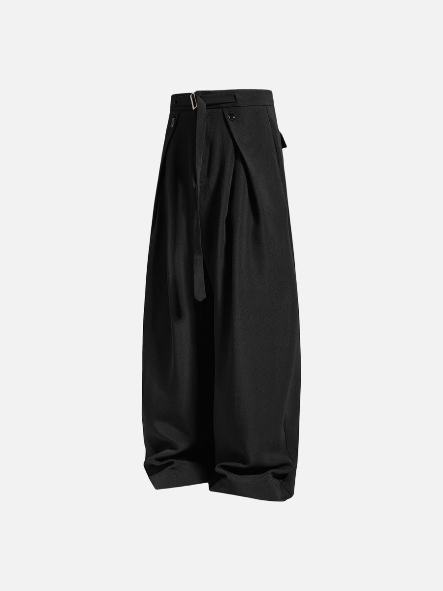 Voluminous High-Waisted Trousers with Belt