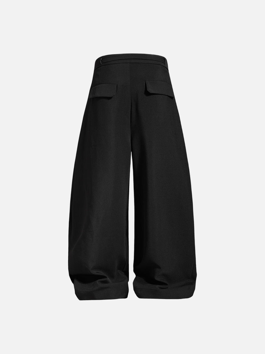 Voluminous High-Waisted Trousers with Belt