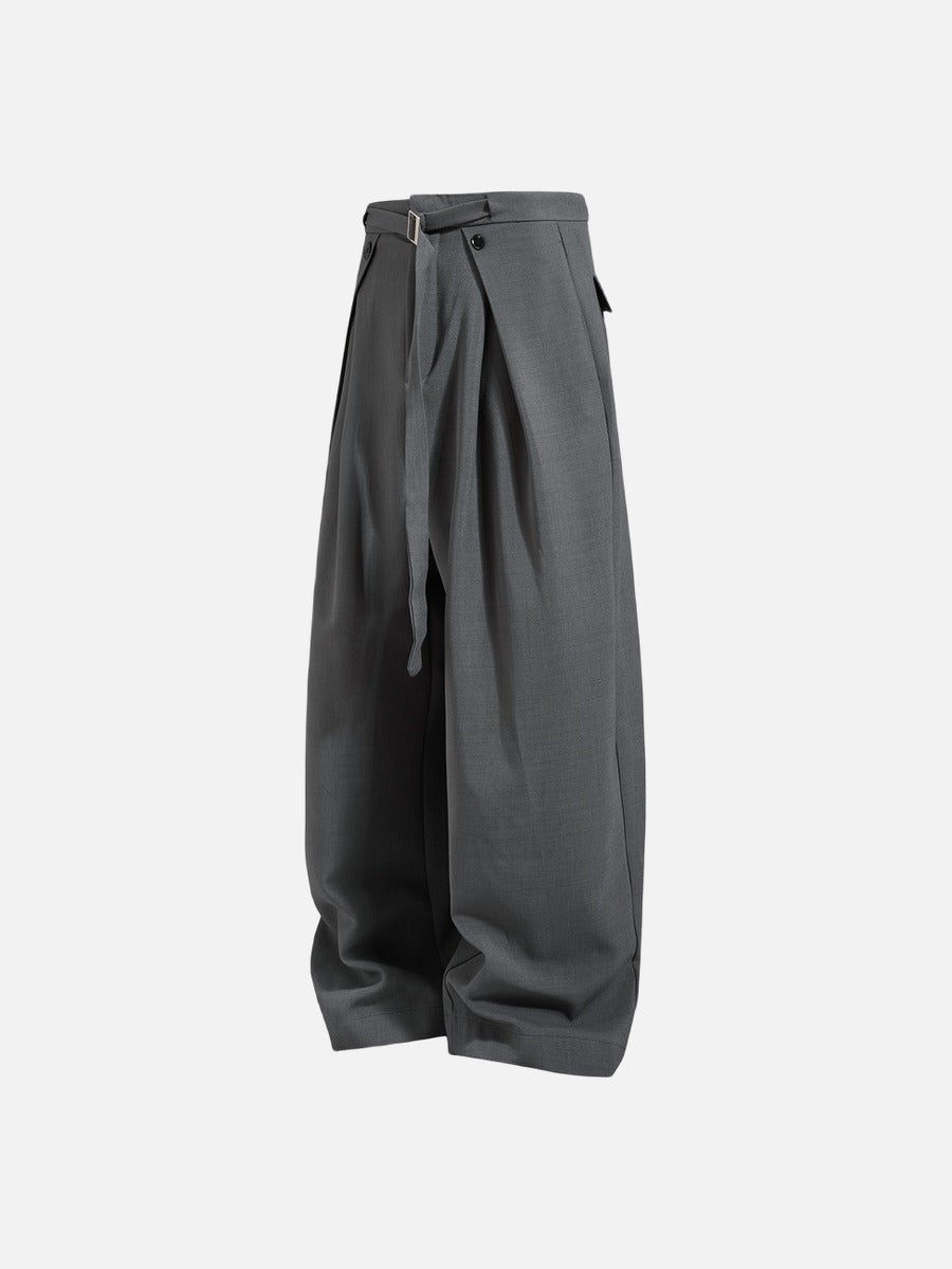 Voluminous High-Waisted Trousers with Belt