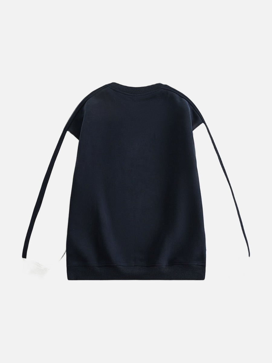 Color-Blocked Crewneck Sweatshirt with Emblem